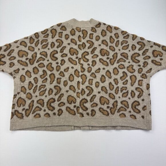 Maurices Leopard Print Cropped Open Cardigan Sweater 1X Tan Brown Soft Knit NWT - Picture 7 of 11